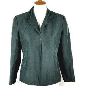 Shomi Silk Blazer Hook & Eye Closure Lined Black